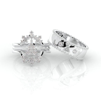 Alchemist 3 Piece Ring Set (Women)- 14k Rose Gold Video Game Inspired Rings