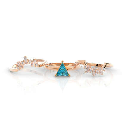 Alchemist 3 Piece Ring Set (Women)- 14k Rose Gold Video Game Inspired Rings