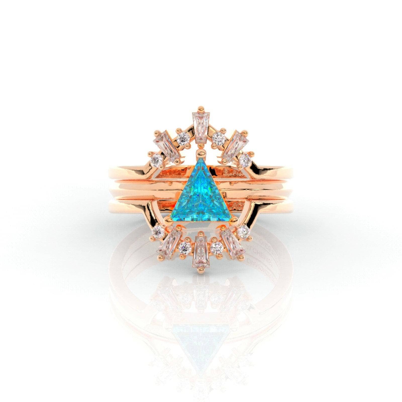 Alchemist 3 Piece Ring Set (Women)- 14k Rose Gold Video Game Inspired Rings