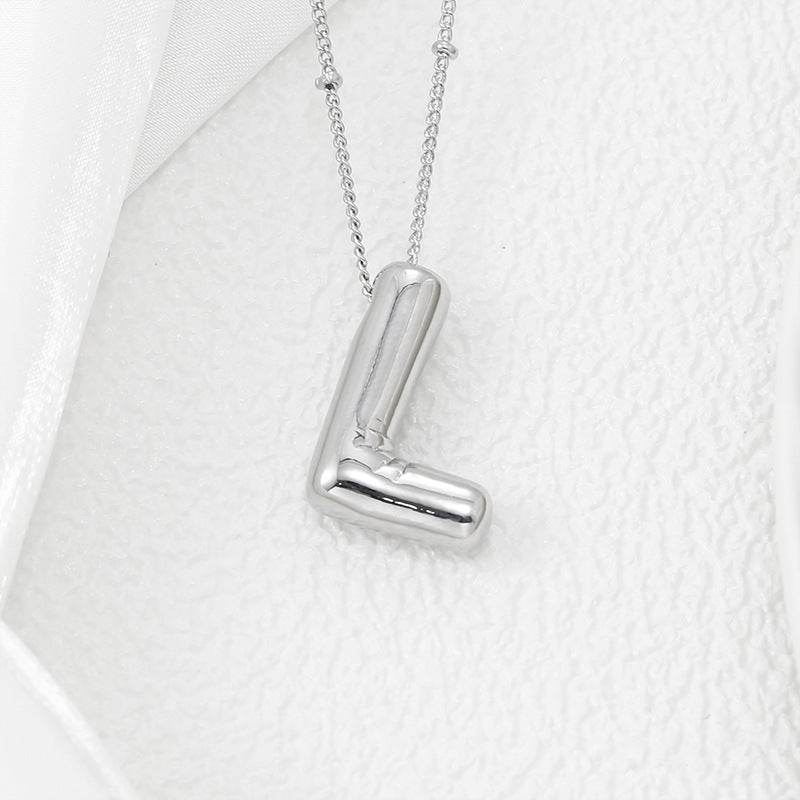 Copper Bubble Letter Pendant Necklace Style L One Size
