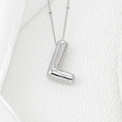 Copper Bubble Letter Pendant Necklace Style L One Size