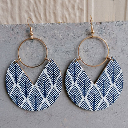 Ms.Pac-Man Shape Wooden Dangle Earrings Style C One Size