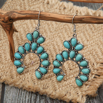 Artificial Turquoise Drop Earrings Teal One Size