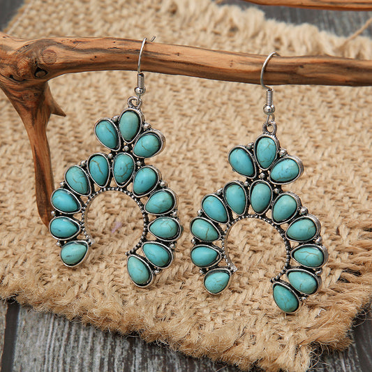 Artificial Turquoise Drop Earrings Teal One Size