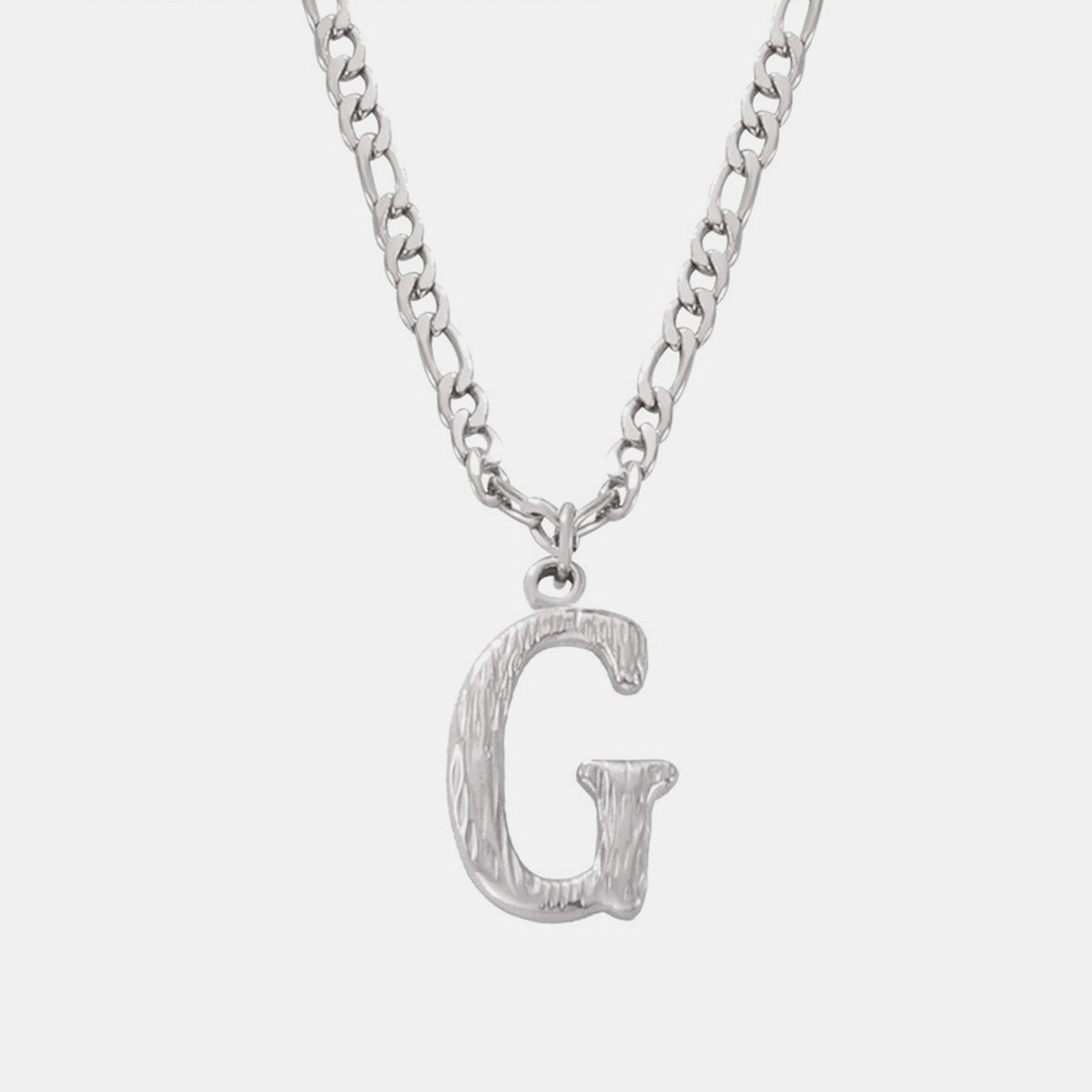 Titanium Steel Letter Pendant Necklace Style G One Size