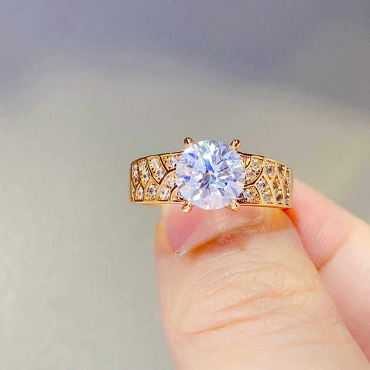 1.5 Carat 925 Sterling Silver Moissanite Ring Gold