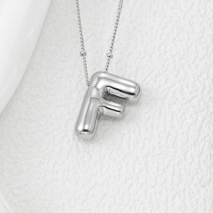Copper Bubble Letter Pendant Necklace Style F One Size