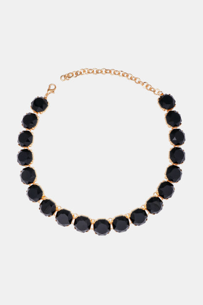 Zinc Alloy Resin Necklace Black One Size