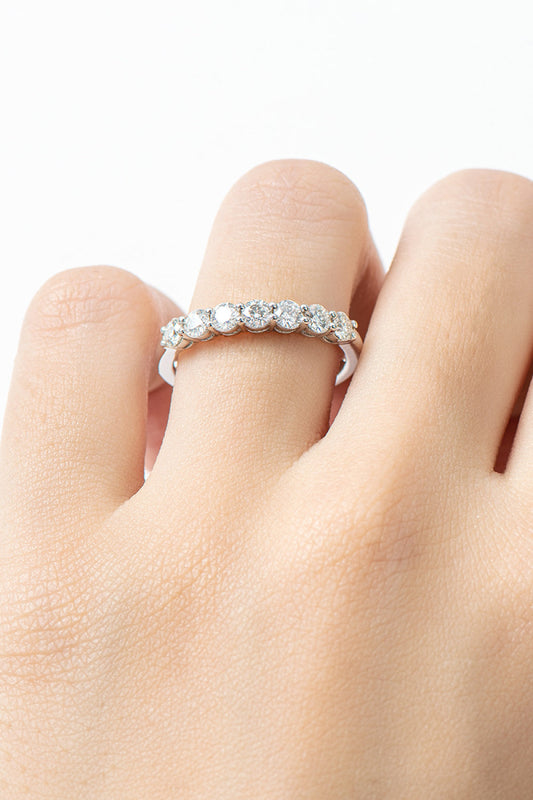 Can't Stop Your Shine Moissanite Platinum-Plated Ring Silver