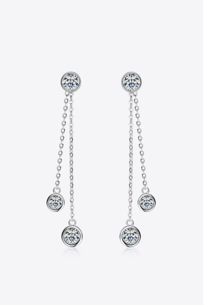 2.6 Carat Moissanite 925 Sterling Silver Earrings Silver One Size