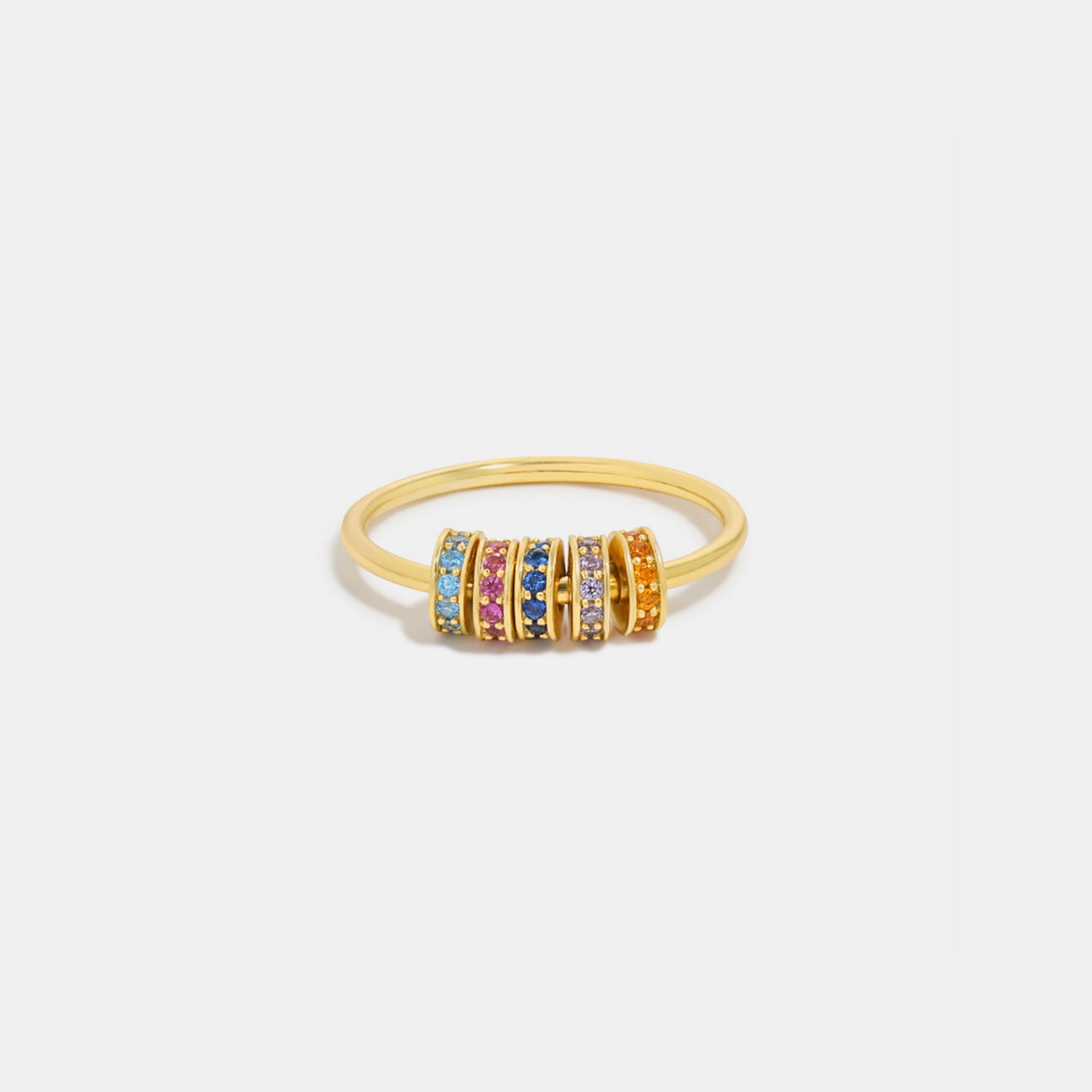 Inlaid Zircon 925 Sterling Silver Ring Gold
