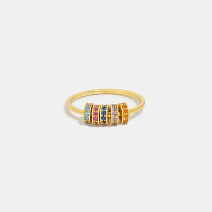Inlaid Zircon 925 Sterling Silver Ring Gold