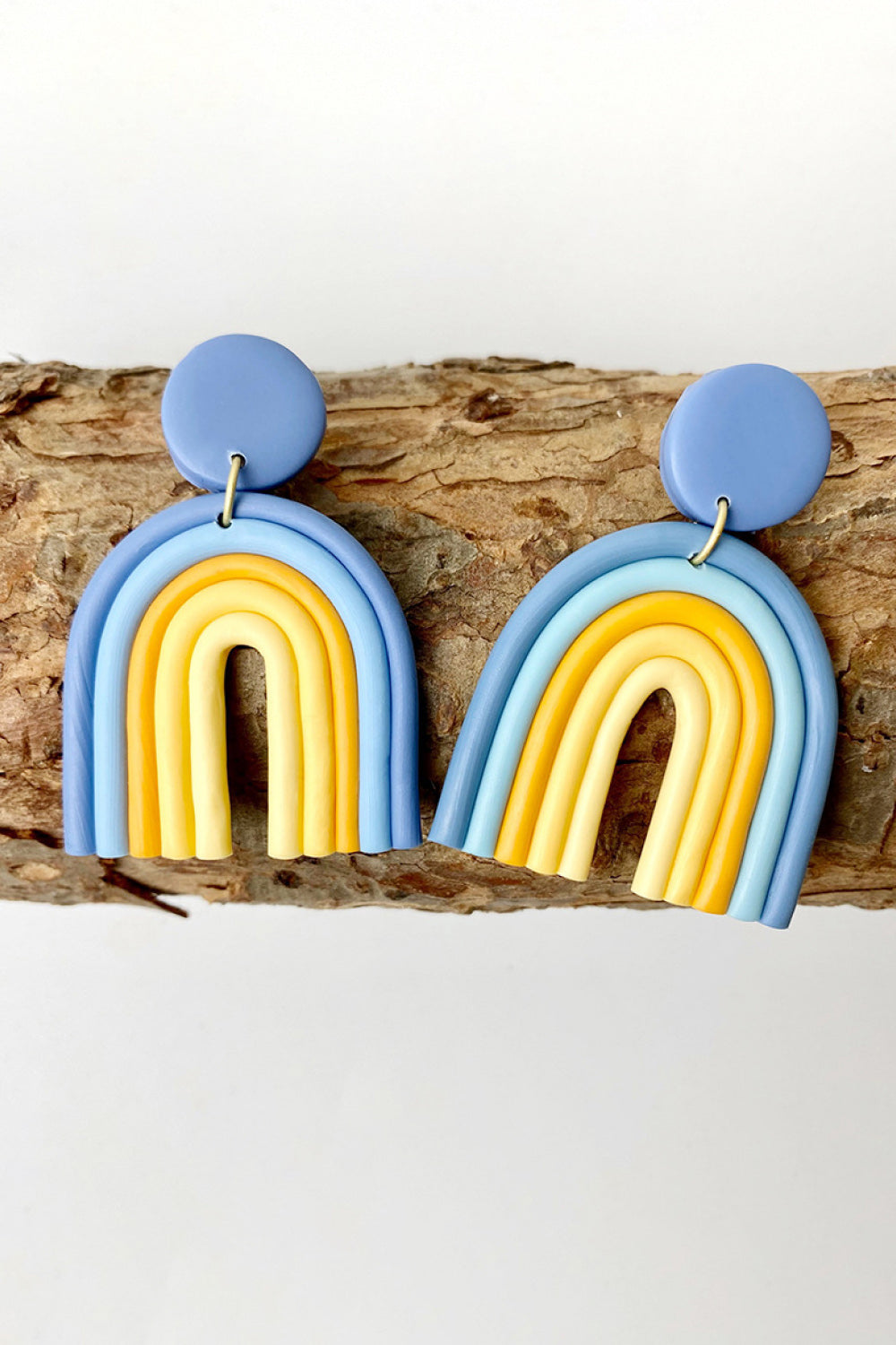 Rainbow Shape Dangle Earrings Dusty Blue One Size