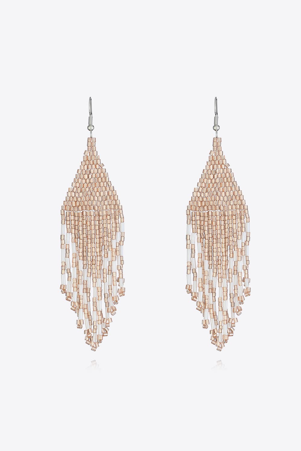 Beaded Dangle Earrings Apricot One Size