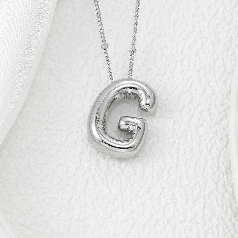 Copper Bubble Letter Pendant Necklace Style G One Size