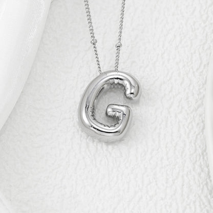 Copper Bubble Letter Pendant Necklace Style G One Size