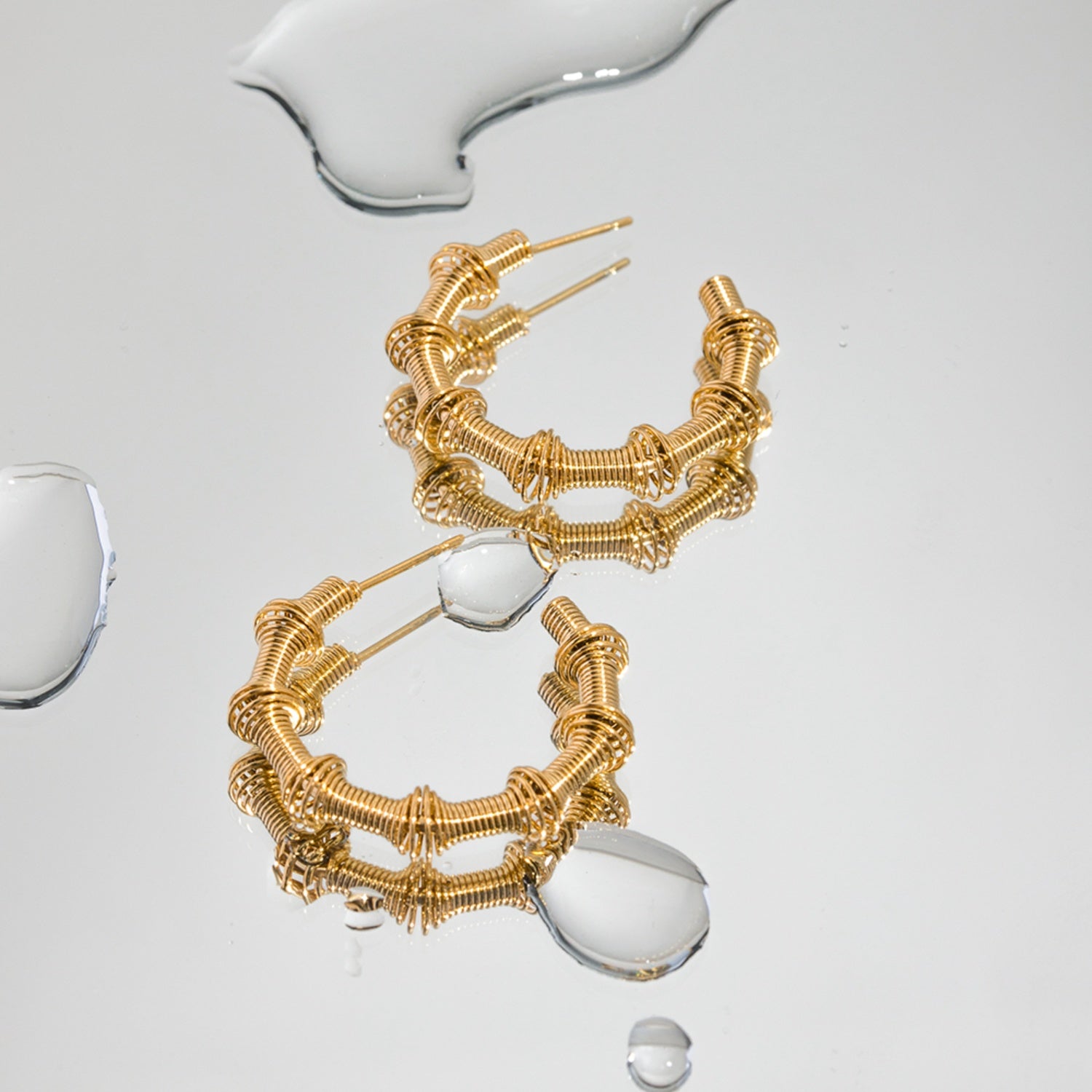 18K Gold-Plated Stainless Steel C-Hoop Earrings Gold One Size