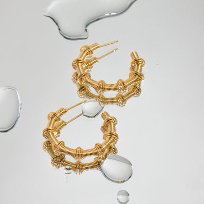 18K Gold-Plated Stainless Steel C-Hoop Earrings Gold One Size