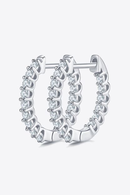 Moissanite 925 Sterling Silver Earrings Silver One Size