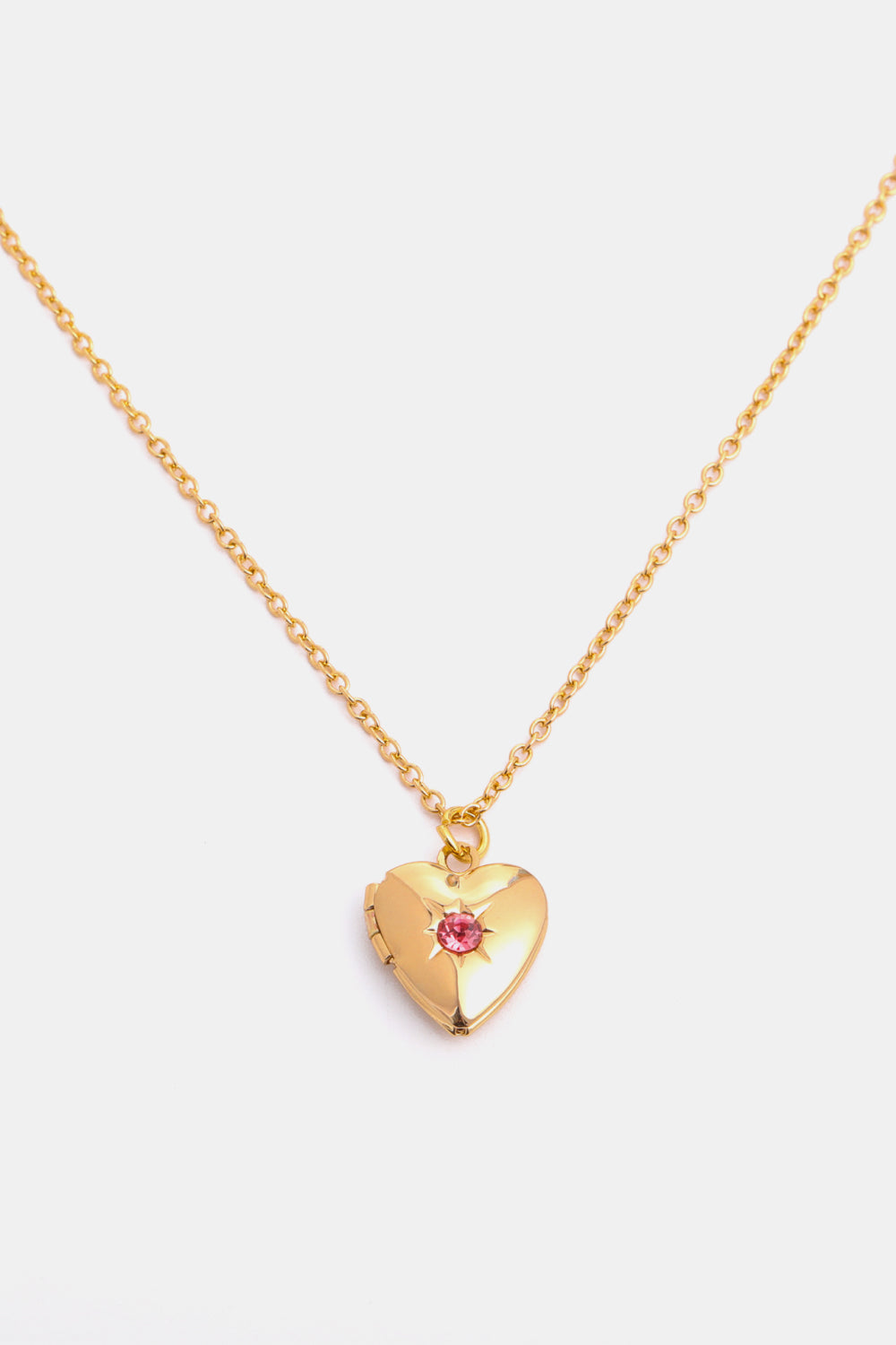 Zircon Heart Shape 14K Gold-Plated Pendant Necklace July One Size