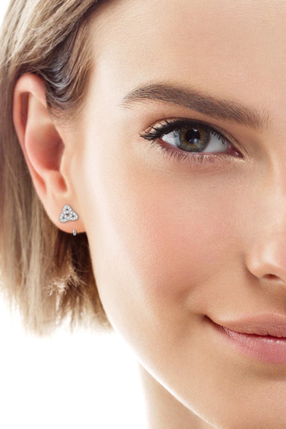 Moissanite 925 Sterling Silver Earrings Silver One Size