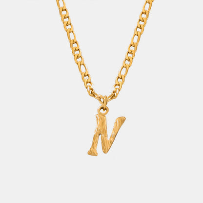 Titanium Steel Letter Pendant Necklace Style N One Size