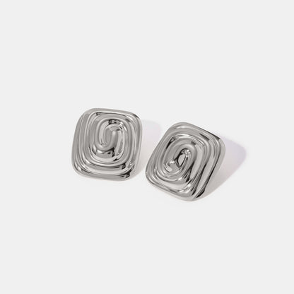 Stainless Steel Stud Earrings Silver One Size