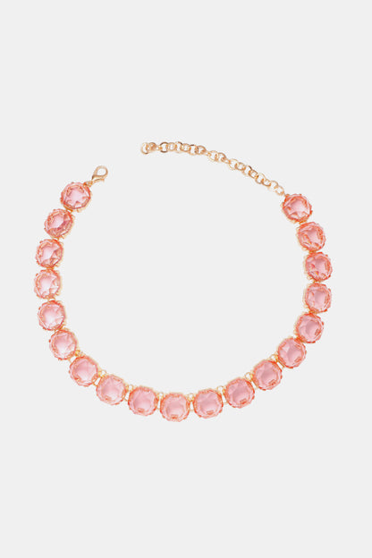 Zinc Alloy Resin Necklace Blush Pink One Size