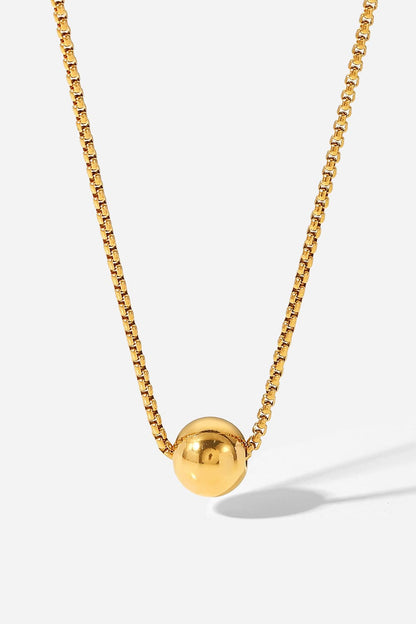 18K Gold-Plated Round Shape Pendant Necklace Gold One Size