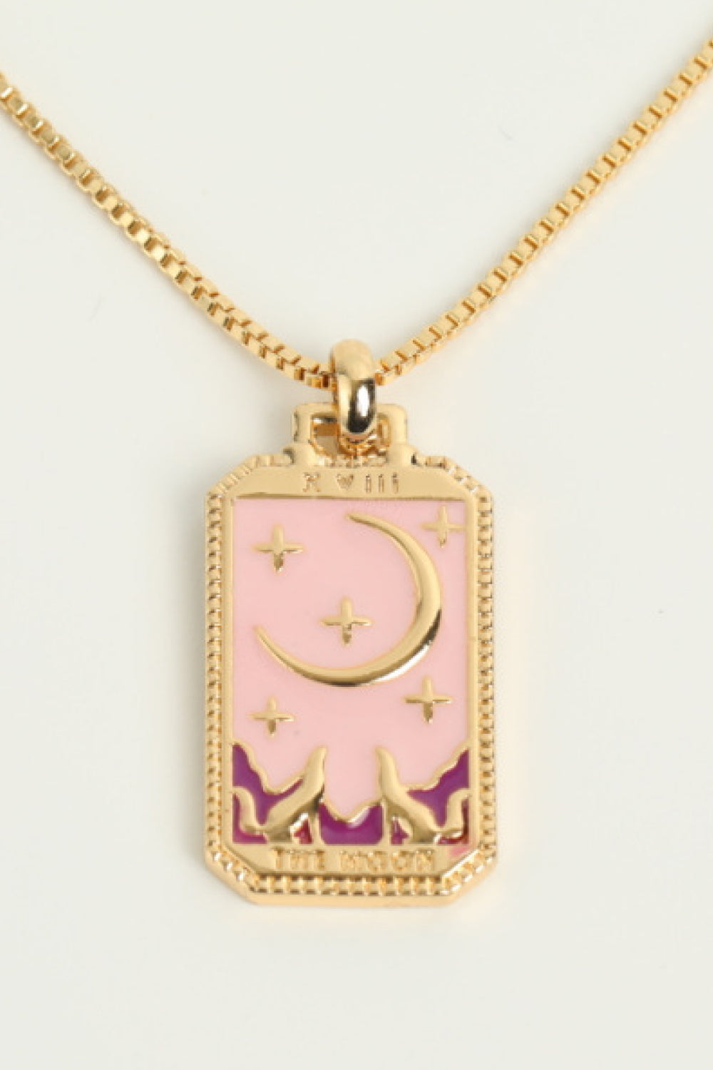 Tarot Card Pendant Copper Necklace Moon One Size