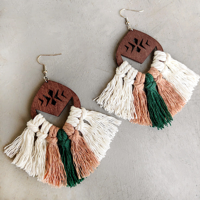 Tassel Detail Drop Earrings Style B One Size