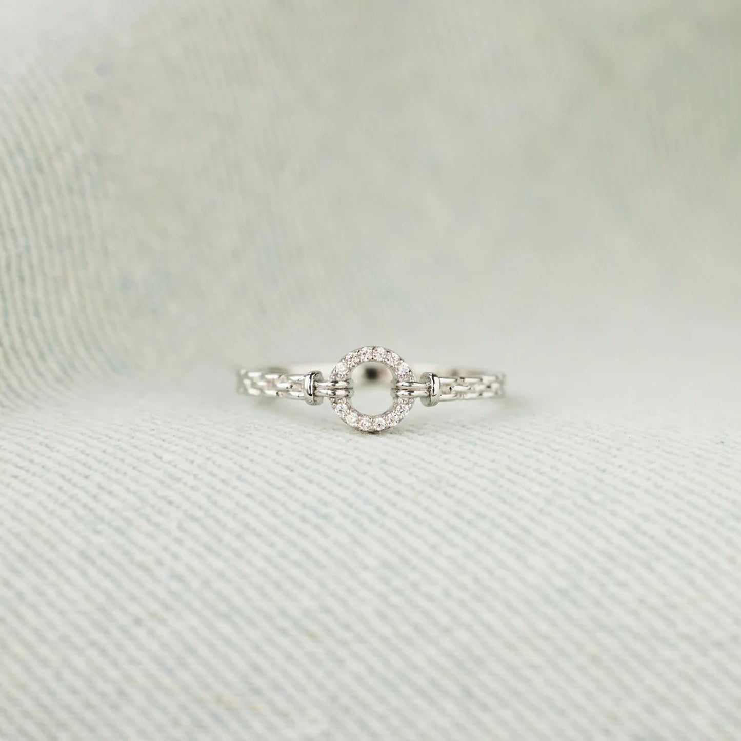 Inlaid Zircon 925 Sterling Silver Ring Silver