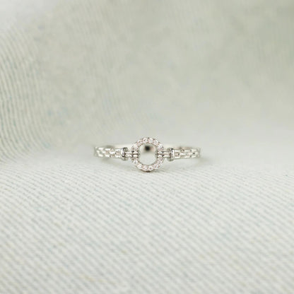 Inlaid Zircon 925 Sterling Silver Ring Silver