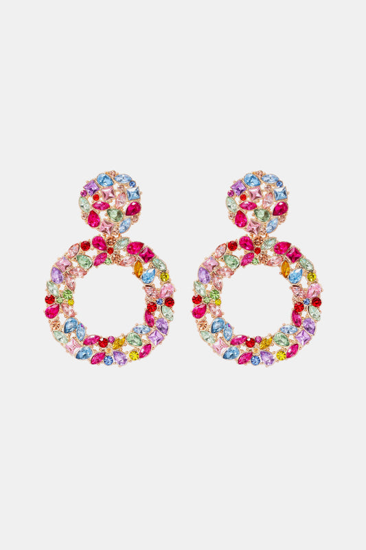 Round Shape Acrylic Dangle Earrings Multicolor One Size