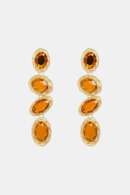 Geometrical Shape Resin Dangle Earrings Tangerine One Size