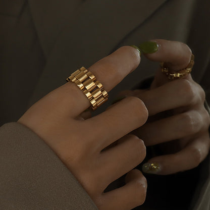 Plated Titanium Steel Ring Gold