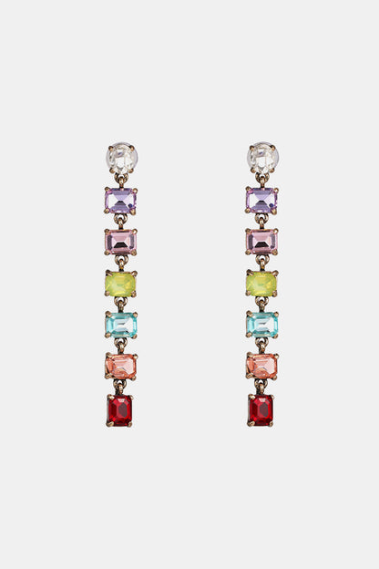 Geometrical Shape Resin Dangle Earrings Multicolor One Size