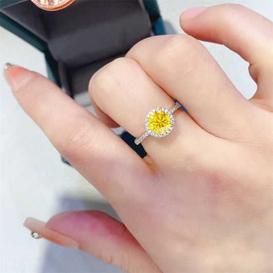 1 Carat Moissanite 925 Sterling Silver Ring Silver