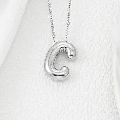 Copper Bubble Letter Pendant Necklace Style C One Size