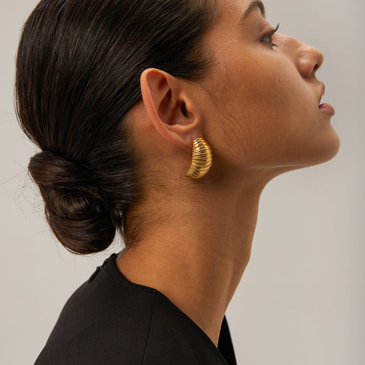 18K Gold-Plated Stainless Steel Earrings Gold One Size