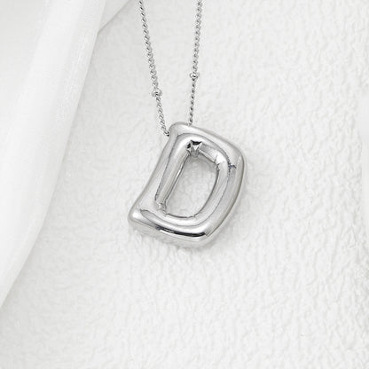 Copper Bubble Letter Pendant Necklace Style D One Size