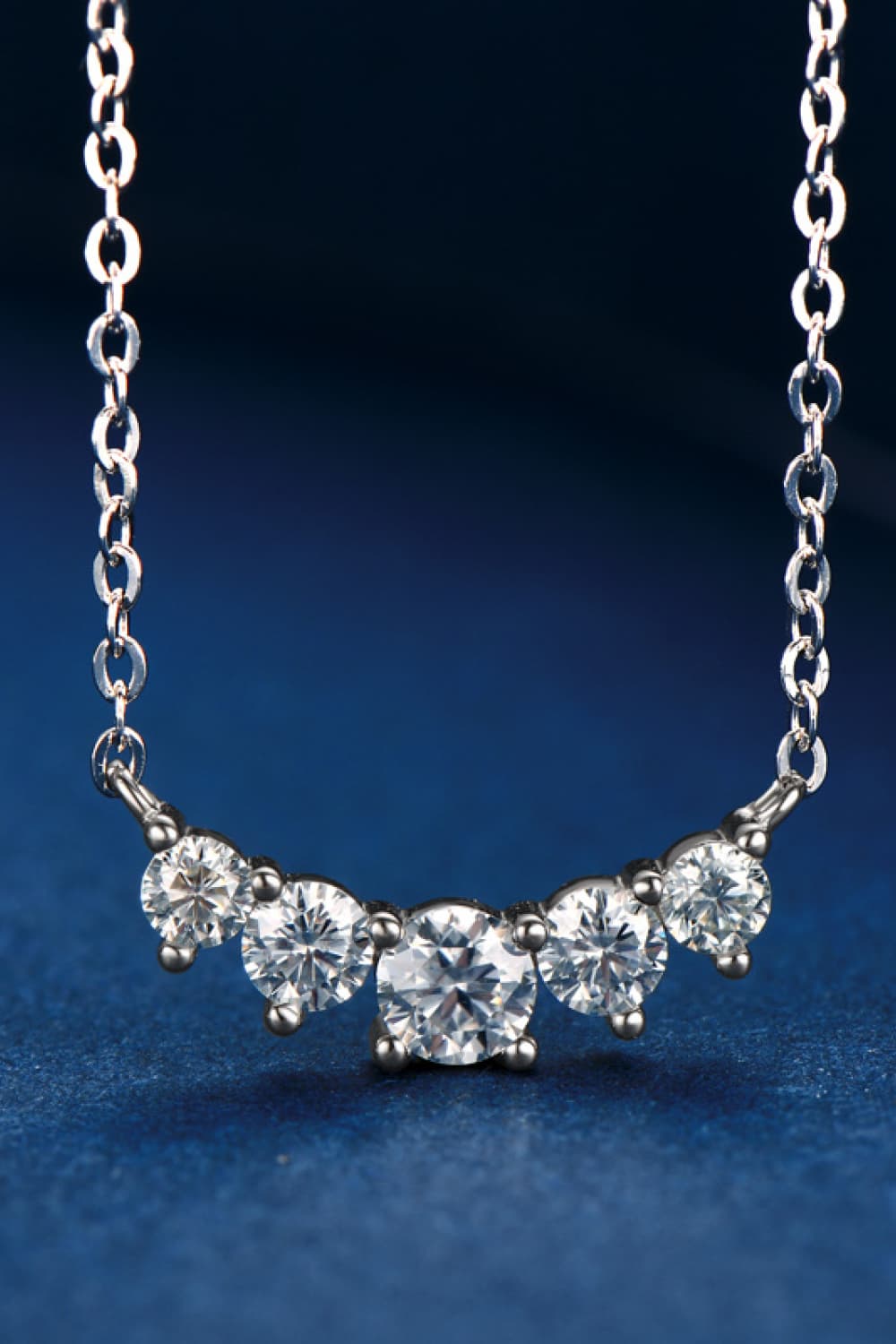 Moissanite Pendant Necklace Silver One Size
