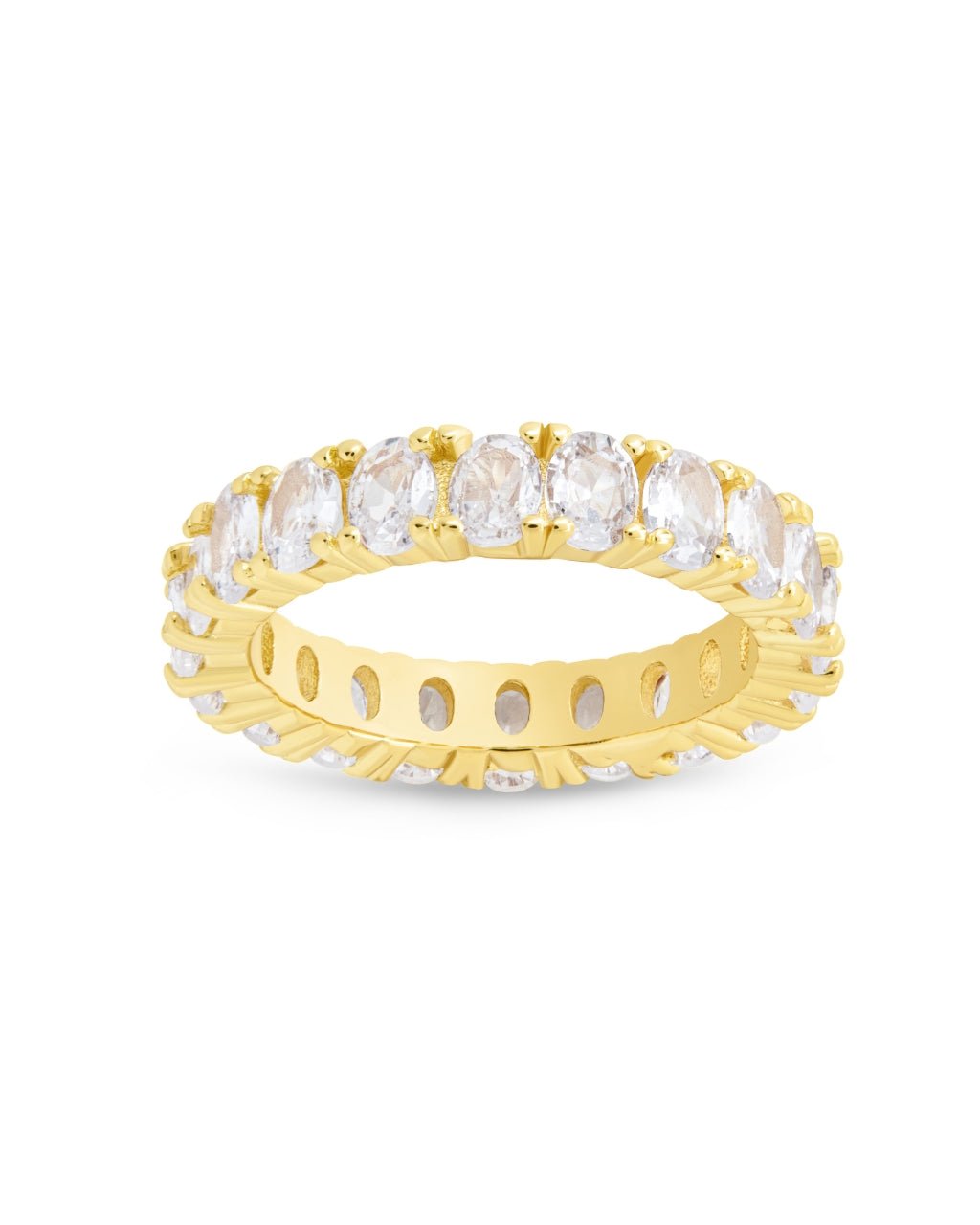 Kylie CZ Eternity Band Ring Gold Oval