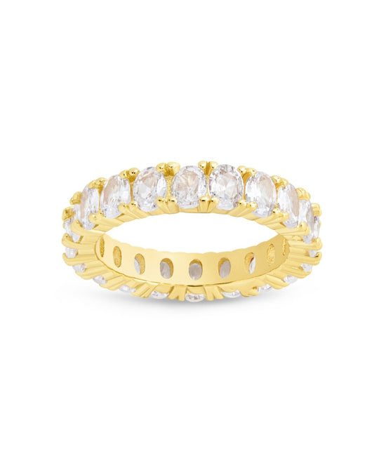 Kylie CZ Eternity Band Ring Gold Oval