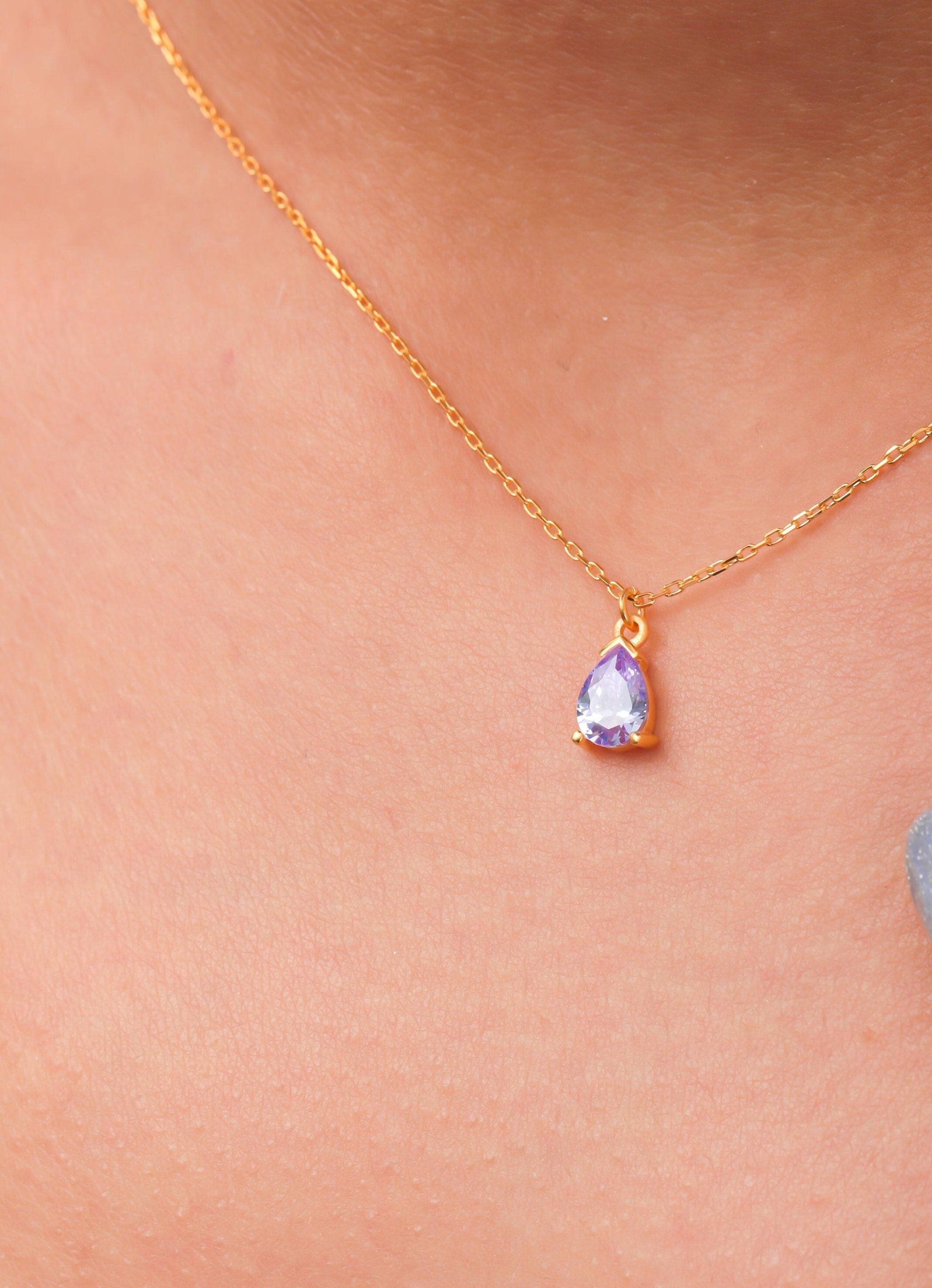 Amethyst Crystal Chooker Necklace Amethyst Teardrop Wedding Jewelry February Birthstone Jewelry Gemstone Jewelry Birthday Necklace