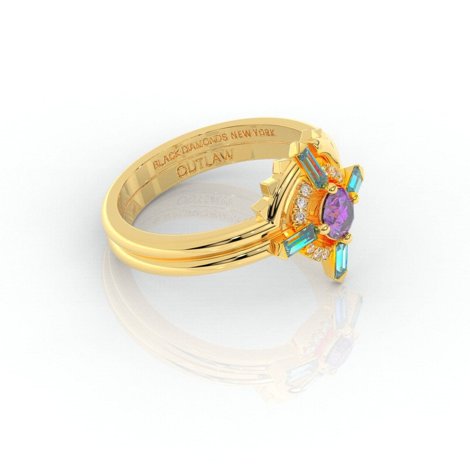 Outlaw's Ring Set- 14k Yellow Gold Video Game Inspired Rings