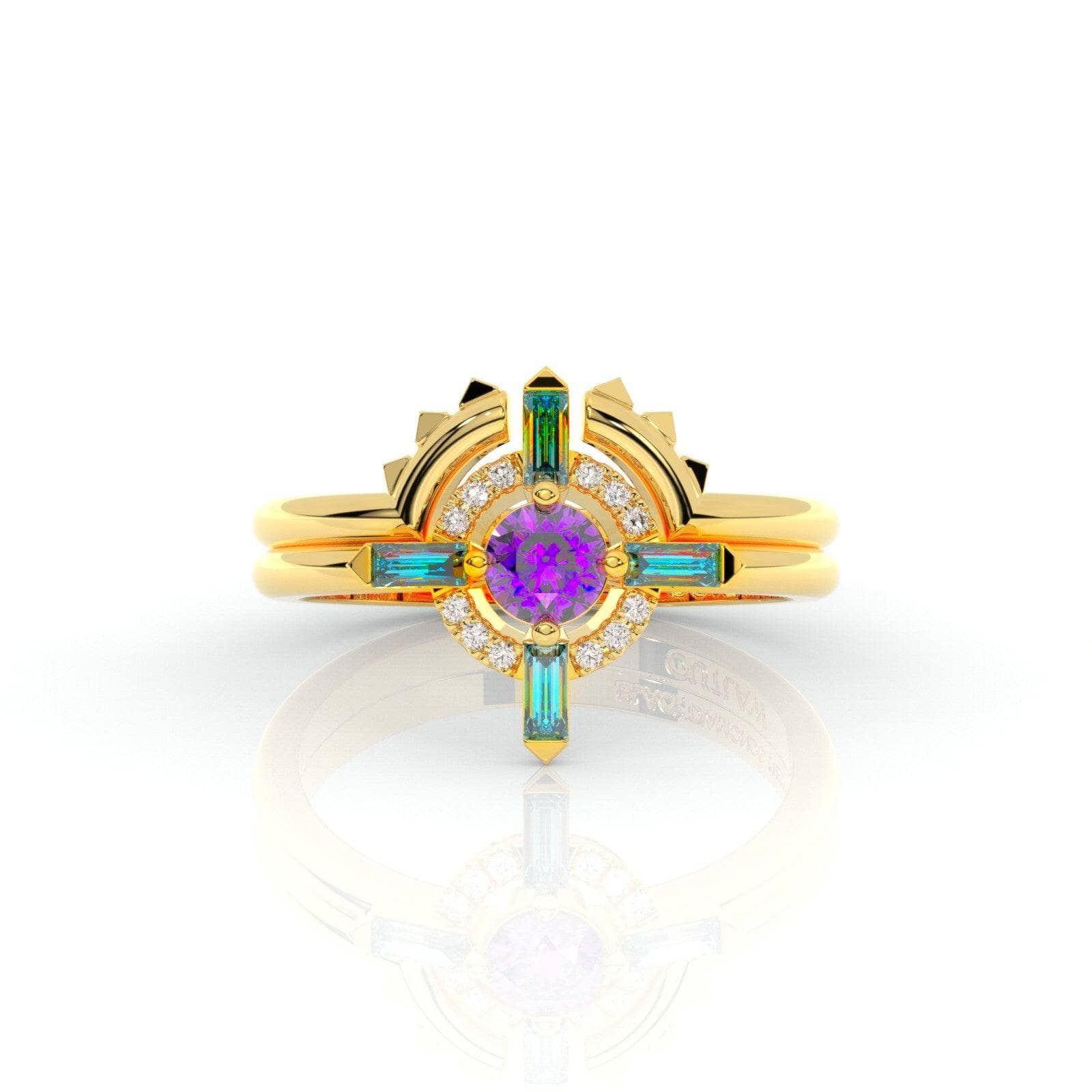 Outlaw's Ring Set- 14k Yellow Gold Video Game Inspired Rings