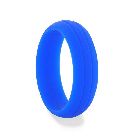 ZAZOO Dual Groove Silicone Ring for Men and Women Blue Comfort Fit Hypoallergenic Thorsten - 8mm 8mm