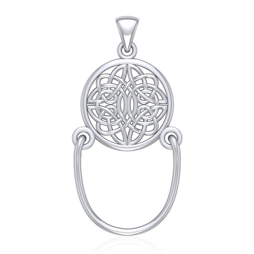 Celtic Knotwork Sterling Silver Pendant with Charm Holder TP938