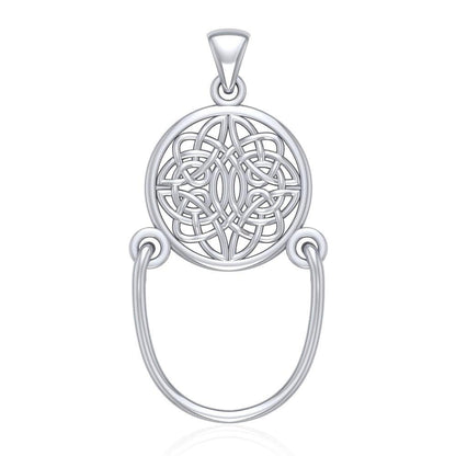 Celtic Knotwork Sterling Silver Pendant with Charm Holder TP938